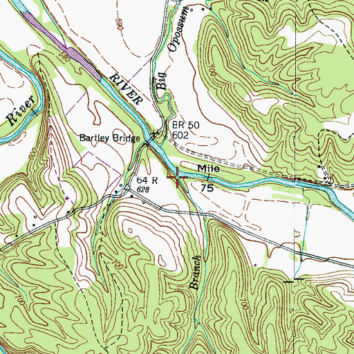 Topographic Map of Dry Branch, TN