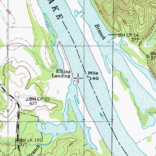 Topographic Map of Dry Branch, TN
