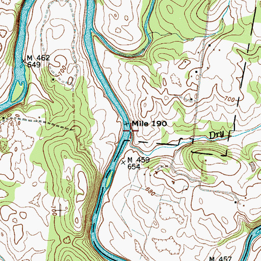Topographic Map of Dry Branch, TN