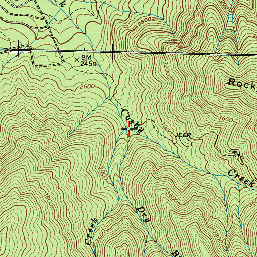 Topographic Map of Dry Branch, TN