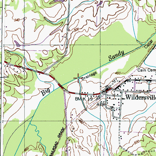 Topographic Map of Dry Branch, TN