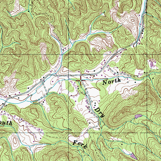 Topographic Map of Dry Branch, TN