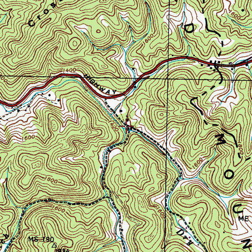 Topographic Map of Dry Branch, TN