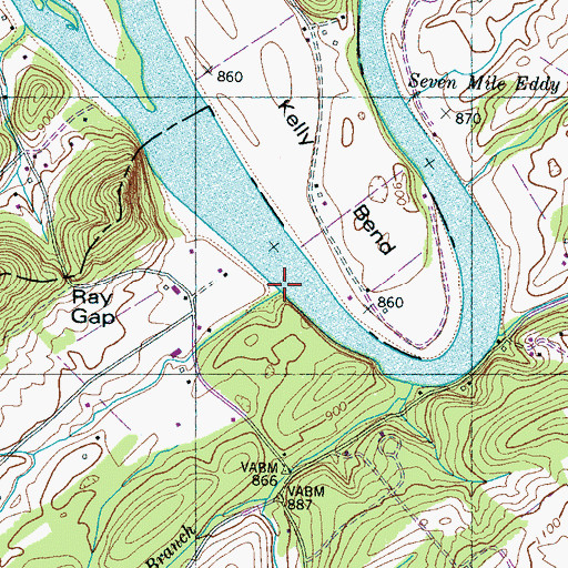 Topographic Map of Dry Branch, TN