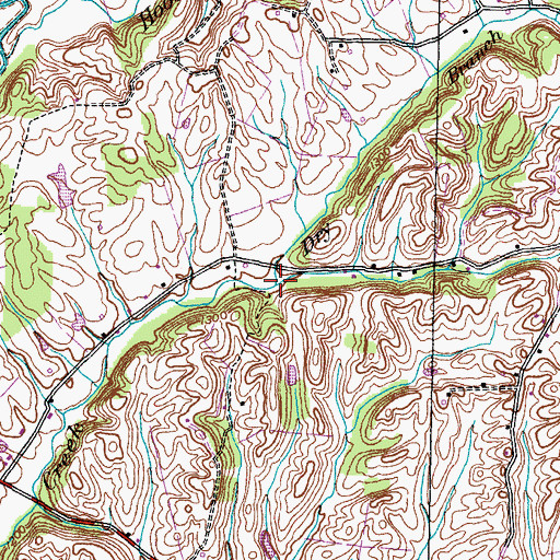 Topographic Map of Dry Branch, TN