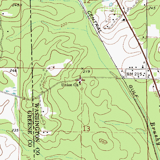 Topographic Map of Union Baptist Church, AL
