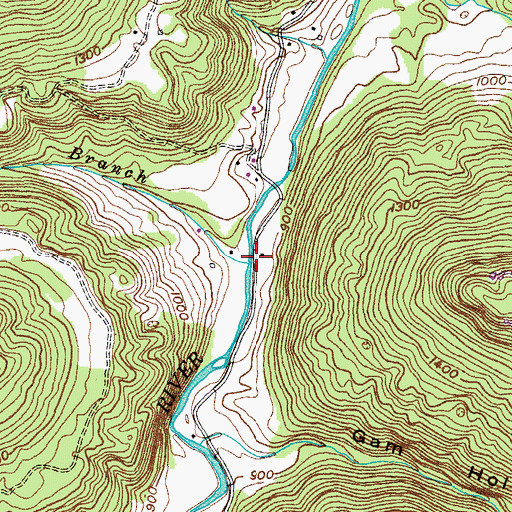 Topographic Map of Dry Branch, TN