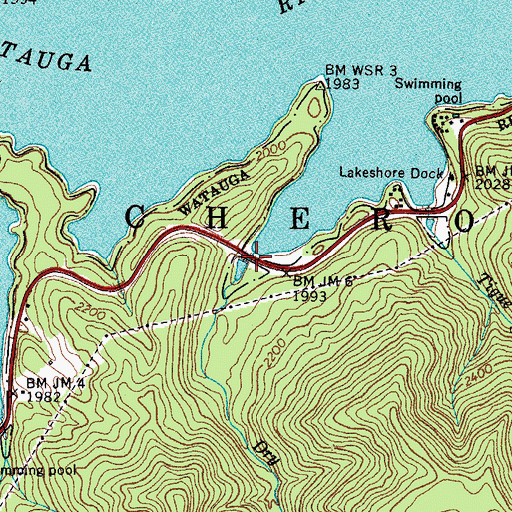 Topographic Map of Dry Branch, TN