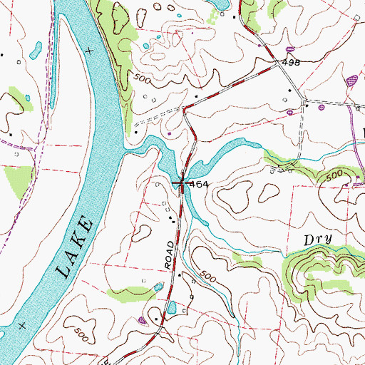 Topographic Map of Dry Branch, TN