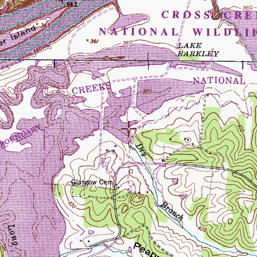 Topographic Map of Dry Branch, TN