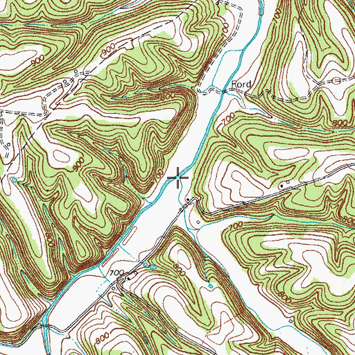 Topographic Map of Dry Branch, TN