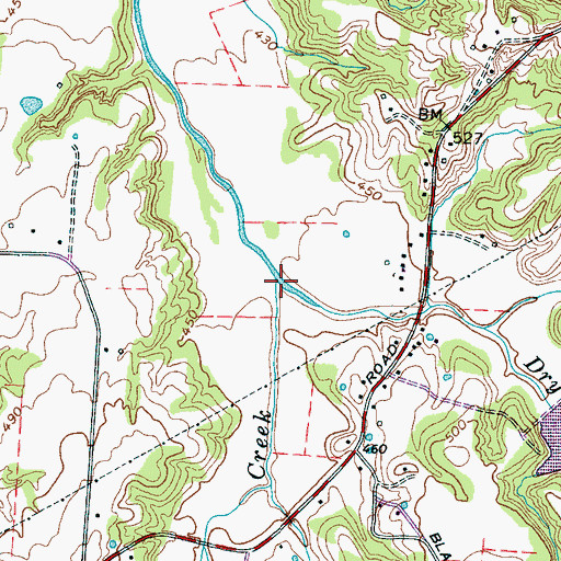 Topographic Map of Dry Branch, TN