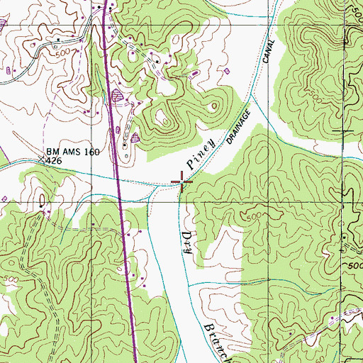 Topographic Map of Dry Branch, TN