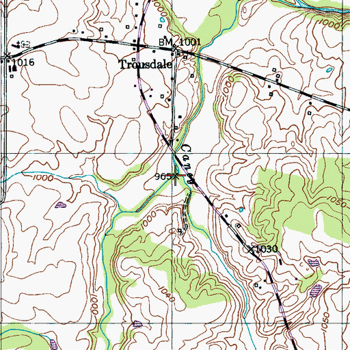 Topographic Map of Dry Branch, TN