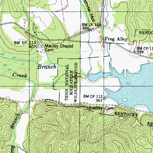 Topographic Map of Dry Branch, TN