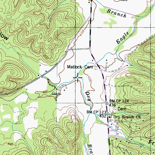 Topographic Map of Dry Branch, TN