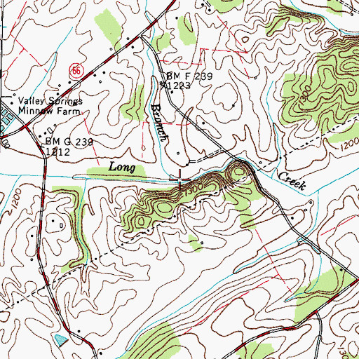 Topographic Map of Dry Branch, TN