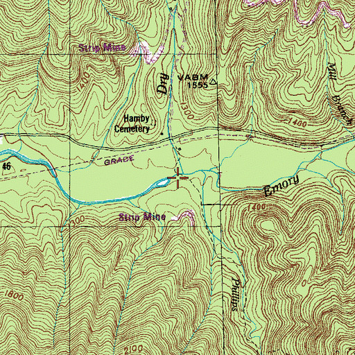 Topographic Map of Dry Branch, TN