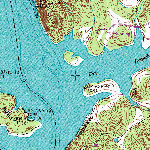 Topographic Map of Dry Branch, TN