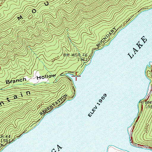 Topographic Map of Dry Branch Hollow, TN