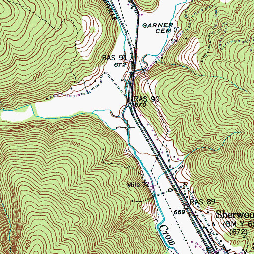 Topographic Map of Dry Creek, TN
