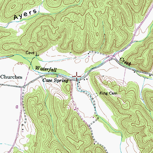 Topographic Map of Dry Creek, TN