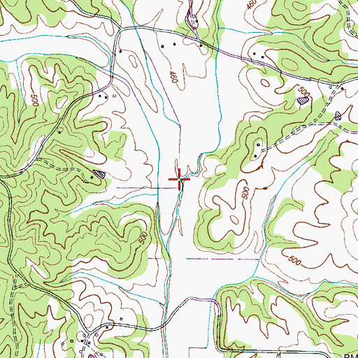Topographic Map of Dry Creek, TN