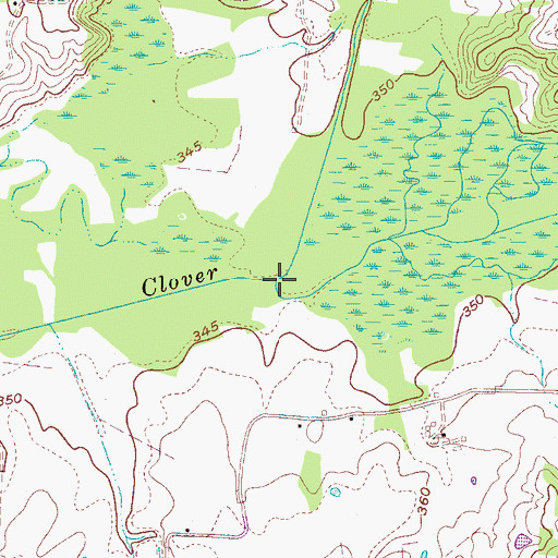 Topographic Map of Dry Creek, TN