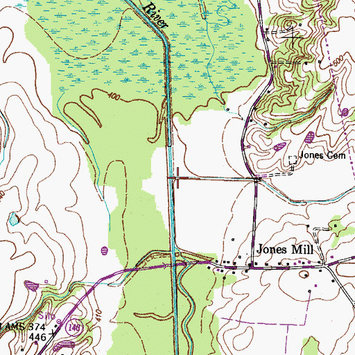 Topographic Map of Dry Creek, TN