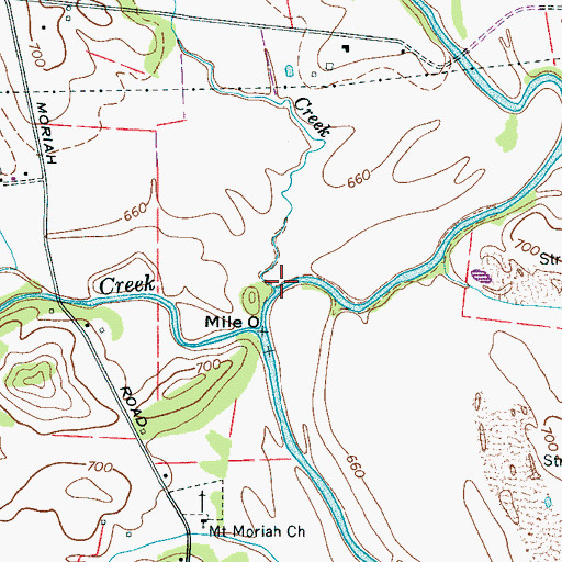 Topographic Map of Dry Creek, TN