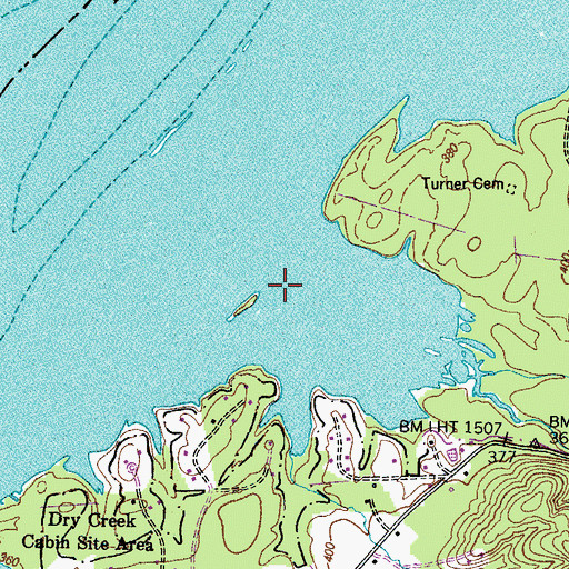 Topographic Map of Dry Creek, TN