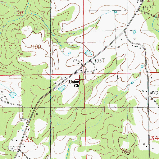 Topographic Map of Union Number 2 Baptist Church, AL