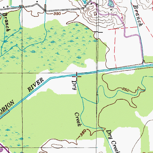 Topographic Map of Dry Creek, TN