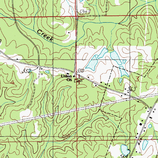 Topographic Map of Union United Methodist Church, AL