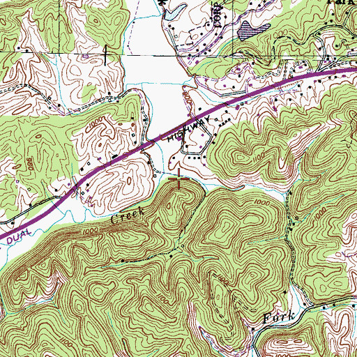 Topographic Map of Dry Fork, TN