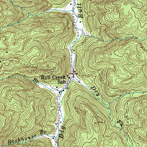 Topographic Map of Dry Fork, TN