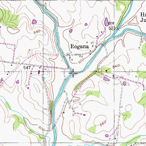 Topographic Map of Dry Fork, TN