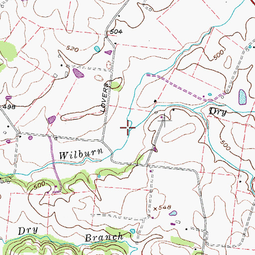 Topographic Map of Dry Fork Branch, TN