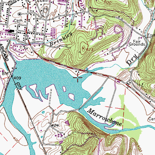 Topographic Map of Dry Fork Creek, TN