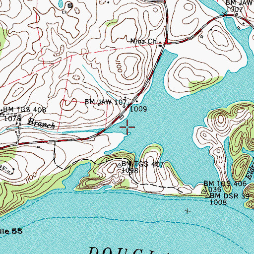 Topographic Map of Dry Gully Branch, TN