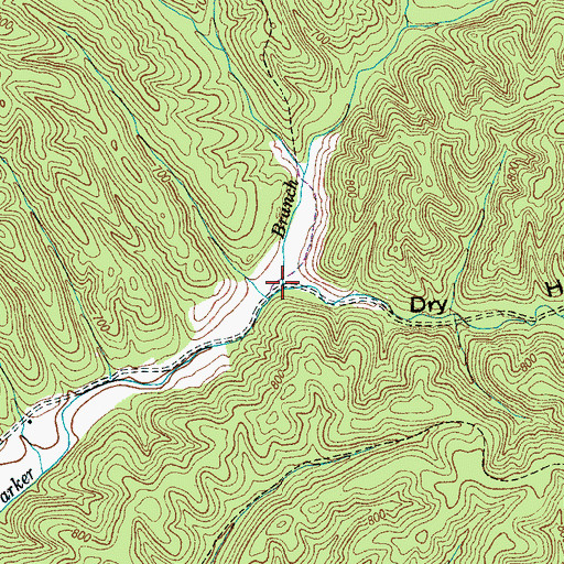 Topographic Map of Dry Hollow, TN