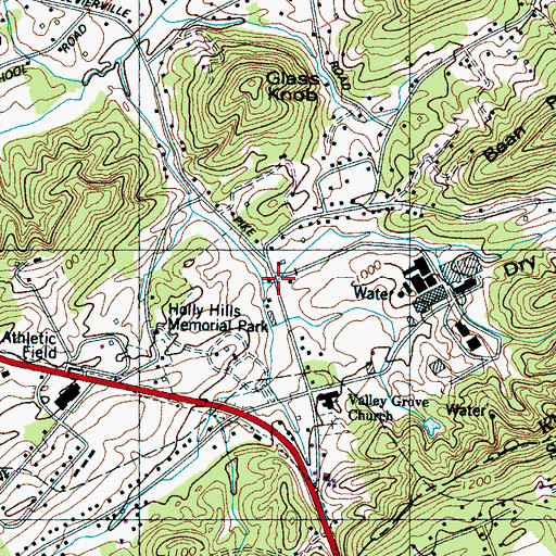 Topographic Map of Dry Hollow, TN