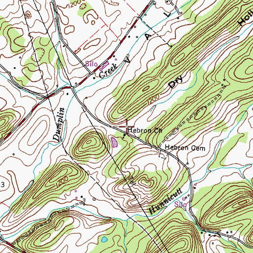 Topographic Map of Dry Hollow, TN