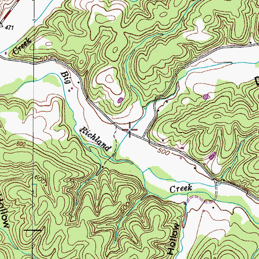 Topographic Map of Dry Hollow, TN