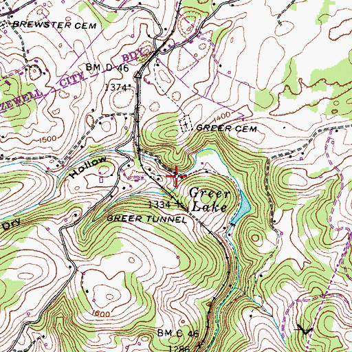 Topographic Map of Dry Hollow, TN
