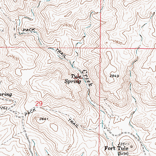 Topographic Map of Tule Spring, AZ