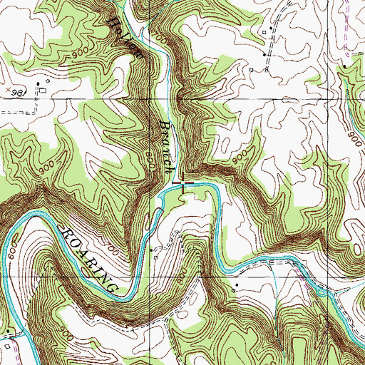 Topographic Map of Dry Hollow Branch, TN