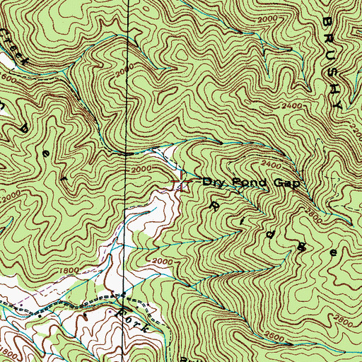Topographic Map of Dry Pond Gap, TN
