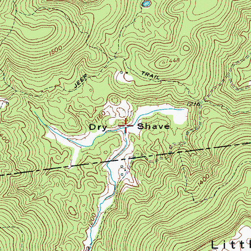 Topographic Map of Dry Shave, TN