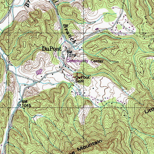 Topographic Map of Dupont Cemetery, TN